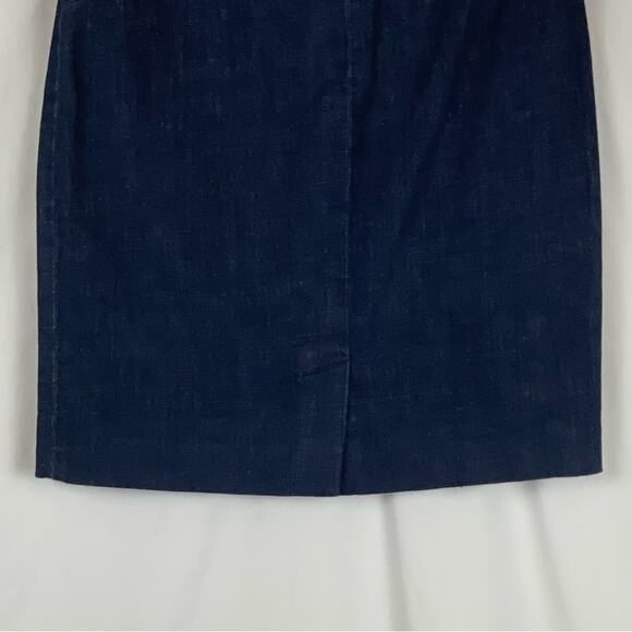 J Crew Straight Dark Wash Boho Hippie Festival Blue Jean Skirt NWOT Size 4 - Picture 7 of 12